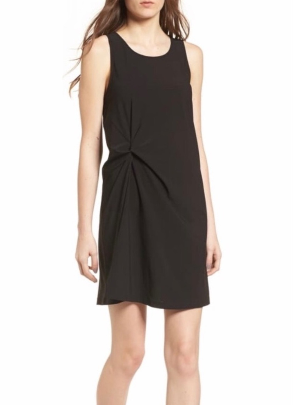 NWT Lush Black Twist Front Sleeveless Sheath Mini Dress Small